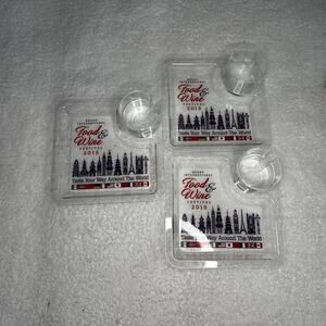 Epcot’s Food And Wine 2015 Festival Appetizer & Wine Plate Lot of 3 Trays